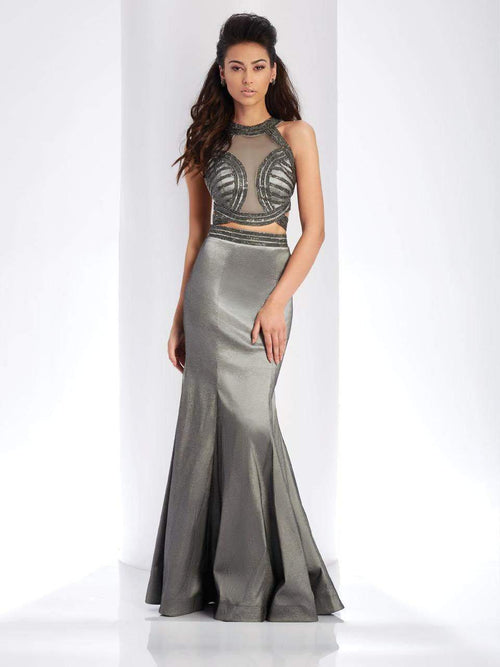 Clarisse 3410 Prom Mermaid Halter Floor-Length Blend Dress