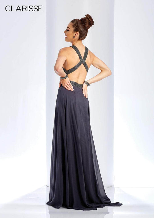 Clarisse 3412 Evening Elegant Formal Halter Floor-Length Chiffon Dress