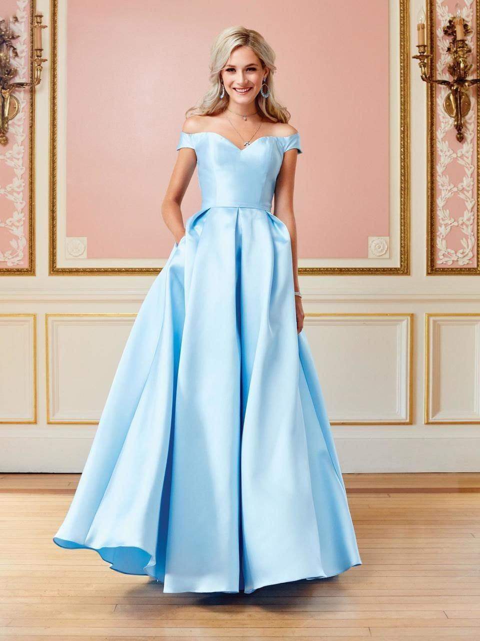 Clarisse 3442 Off-Shoulder Lace Corset Floor-Length Lace Dress