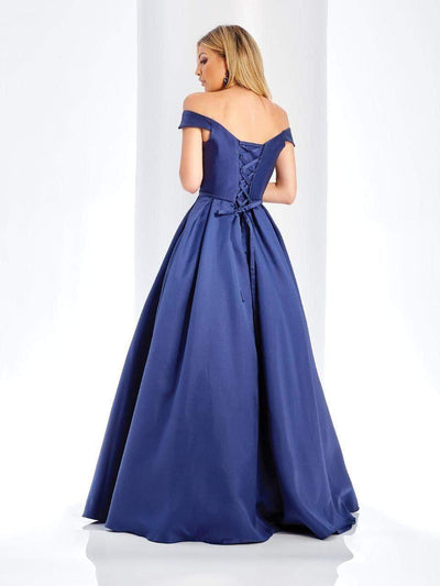 Clarisse 3442 Off-Shoulder Lace Corset Floor-Length Lace Dress