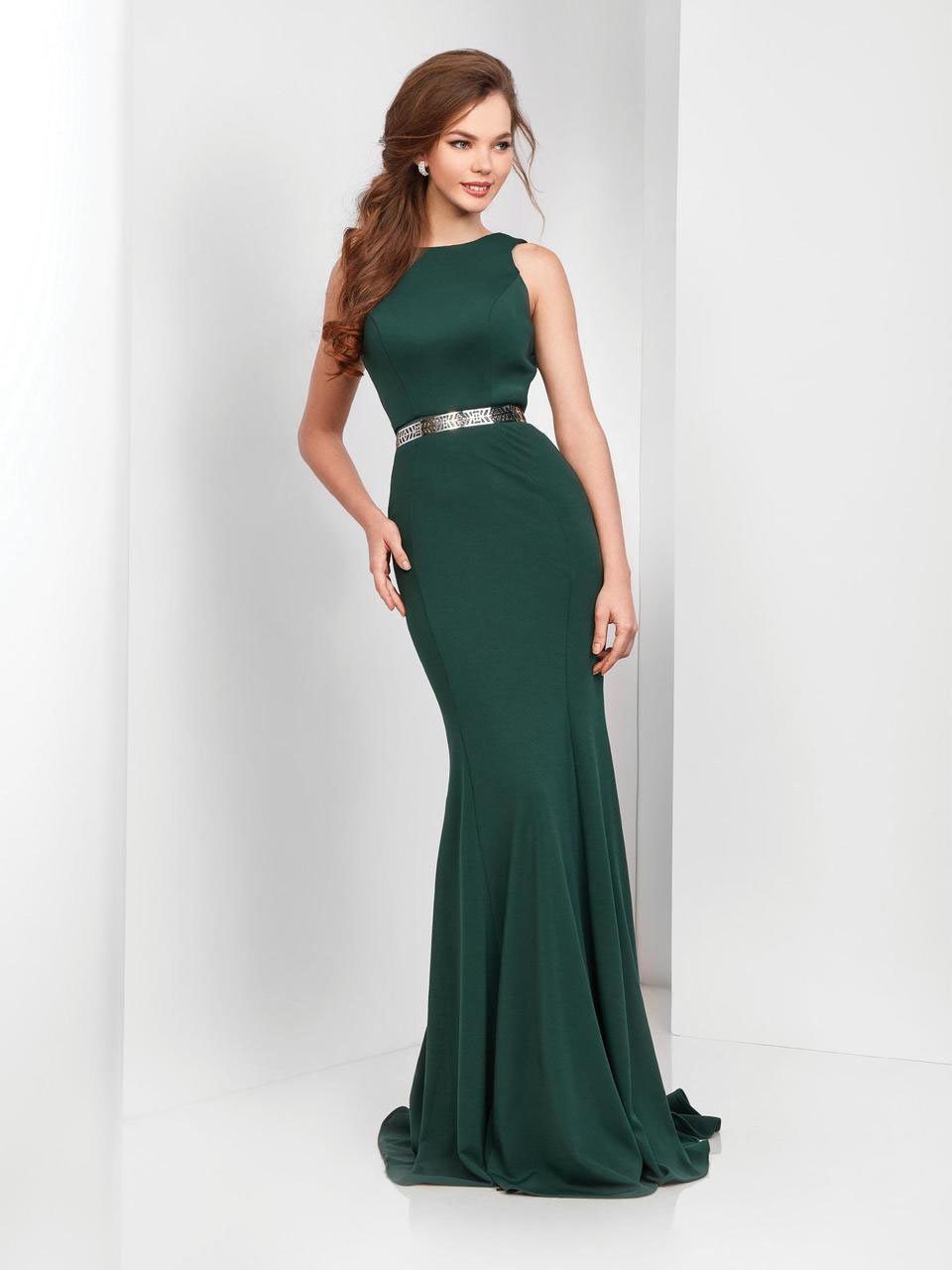 Clarisse 3482 Sheath Open-Back Floor-Length Blend Dress