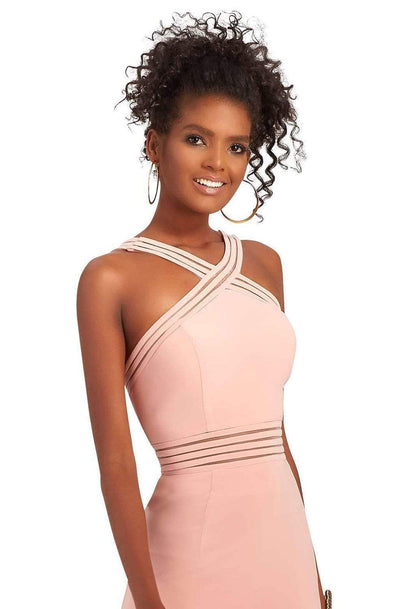 Clarisse 3483 Sheath Halter Slit Floor-Length Blend Dress