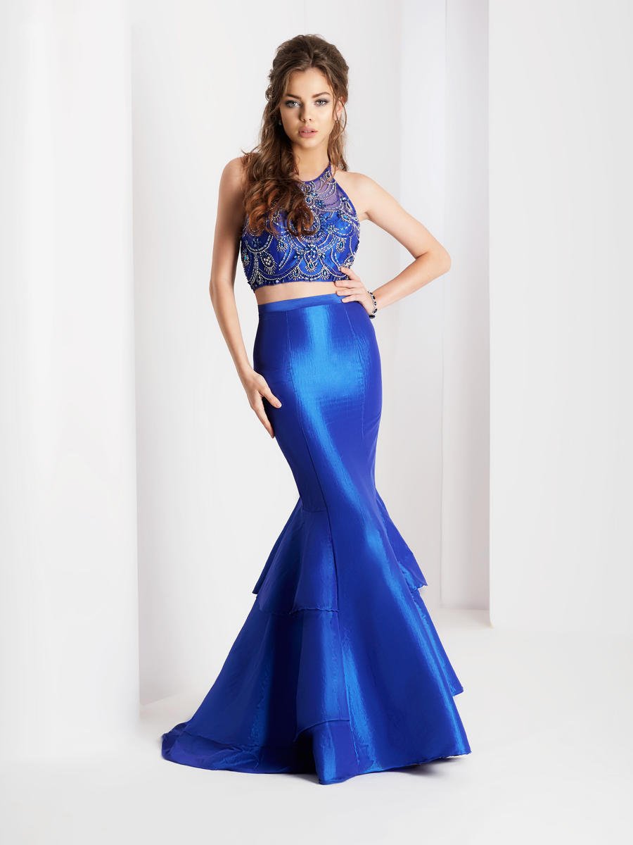 Clarisse 3488 Evening Mermaid Halter Beaded Blend Dress