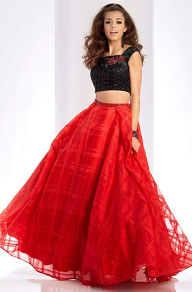 Clarisse 3580 Formal Prom A-Line Beaded Floor-Length Organza Dress