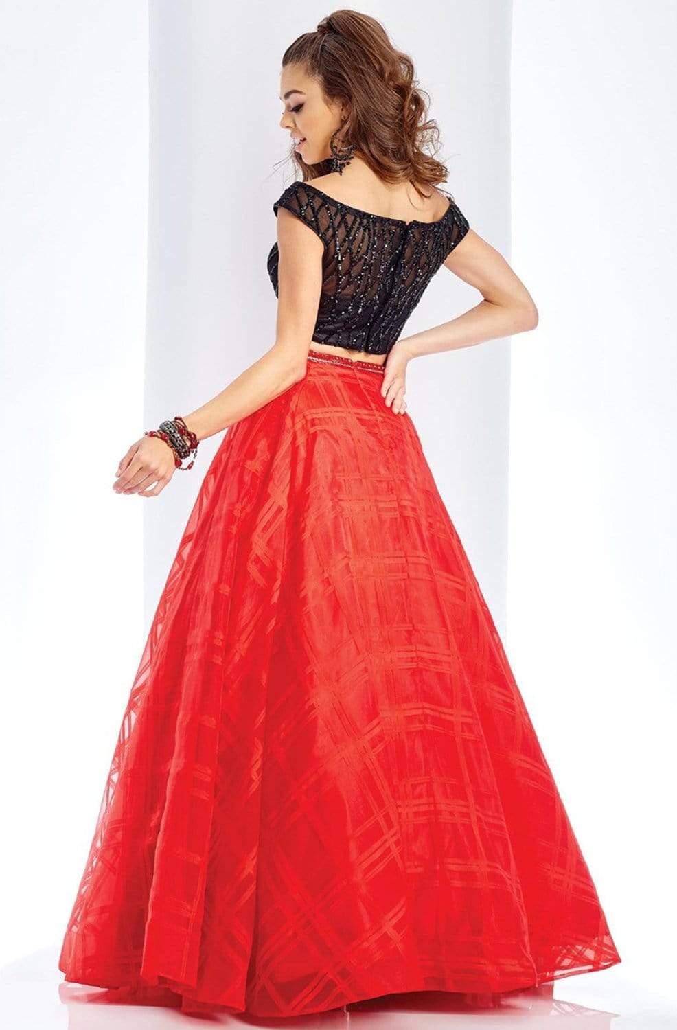 Clarisse 3580 Formal Prom A-Line Beaded Floor-Length Organza Dress