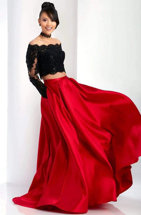 Clarisse 3581 A-Line Sequin Lace Glitter Floor-Length Lace Dress
