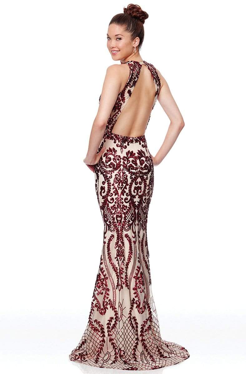 Clarisse 3797 Prom Mermaid V-Neck Sequin Floor-Length Sequin Dress