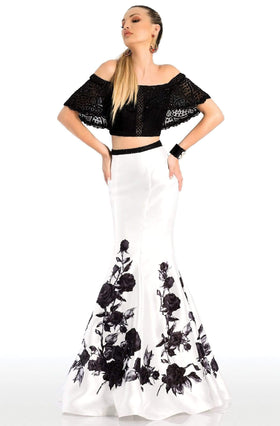Clarisse 4906 Evening Mermaid Off-Shoulder Lace Floor-Length Lace Dress