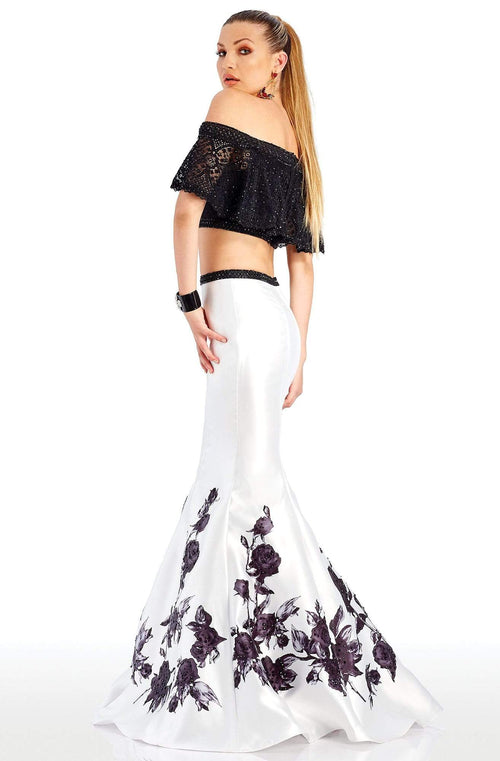 Clarisse 4906 Evening Mermaid Off-Shoulder Lace Floor-Length Lace Dress