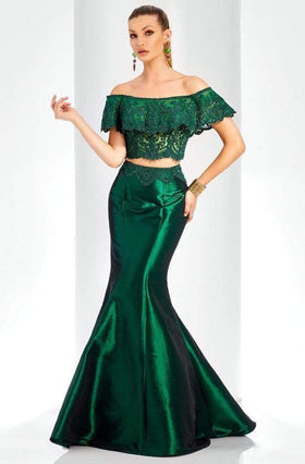 Clarisse 4932 Mermaid Strapless Lace Open-Back Floor-Length Lace Dress