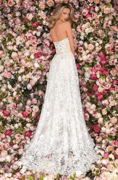 Clarisse 5102 A-Line Strapless Lace Open-Back Floor-Length Lace Dress