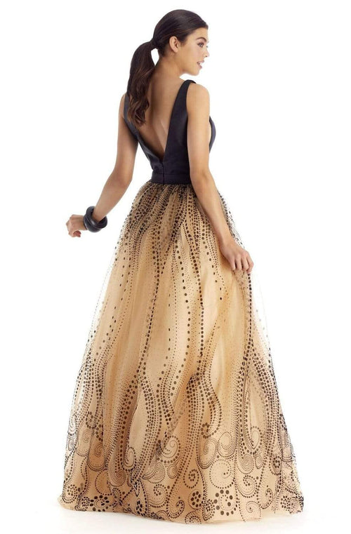 Clarisse 5104 Evening Formal A-Line V-Neck Floor-Length Mikado Dress