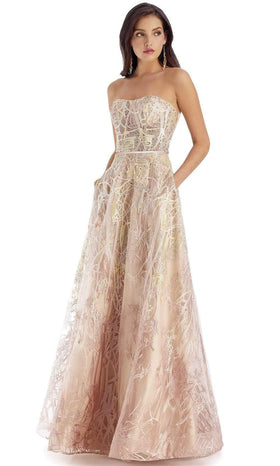 Clarisse 5108 A-Line Strapless Corset Open-Back Blend Dress