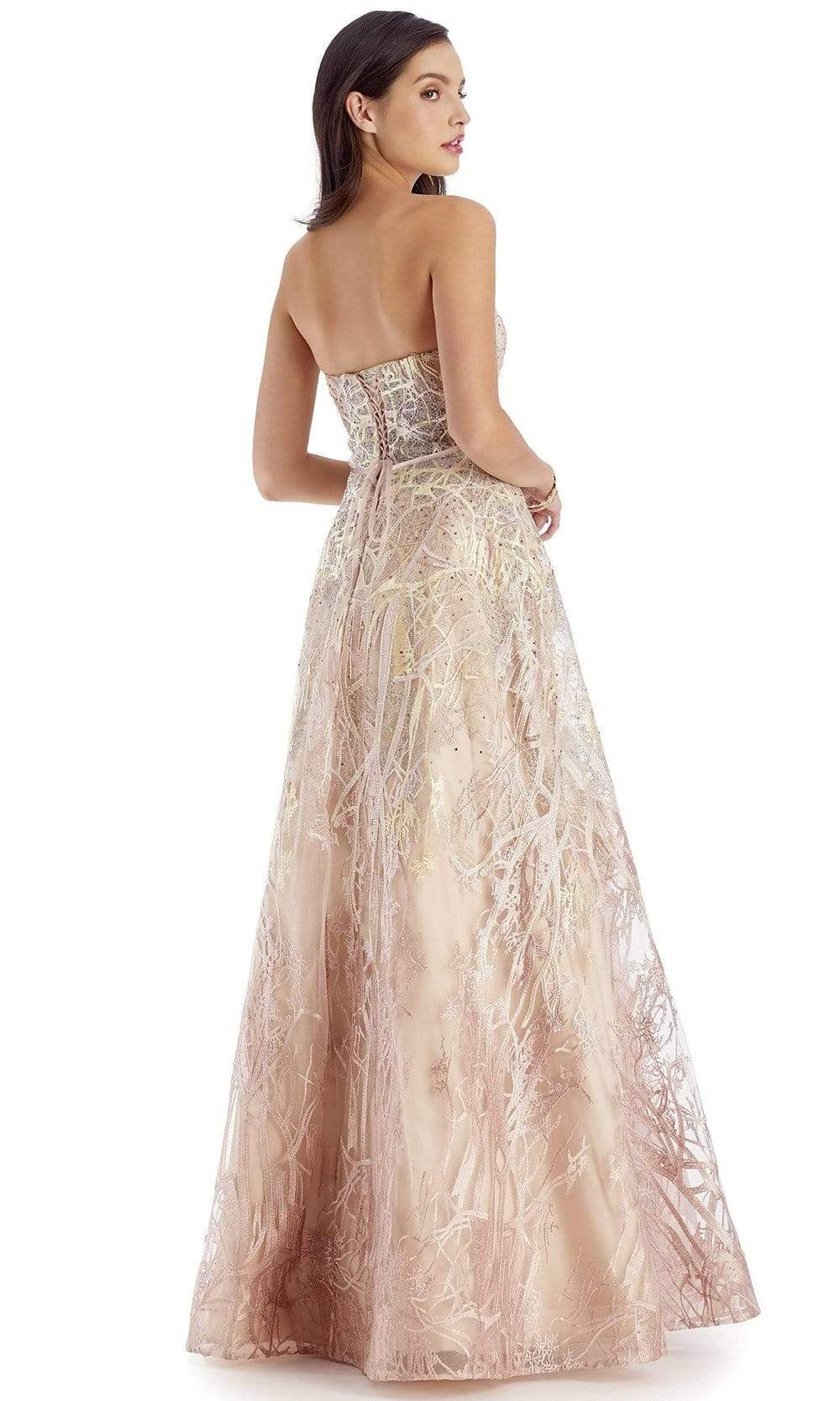 Clarisse 5108 A-Line Strapless Corset Open-Back Blend Dress