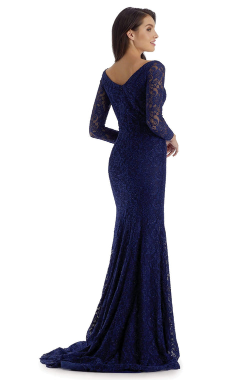 Clarisse 5134 Formal Prom Mermaid V-Neck Beaded Floor-Length Lace Dress
