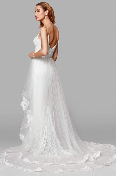 Clarisse 600141 Sheath V-Neck Beaded Lace Floor-Length Tulle Dress