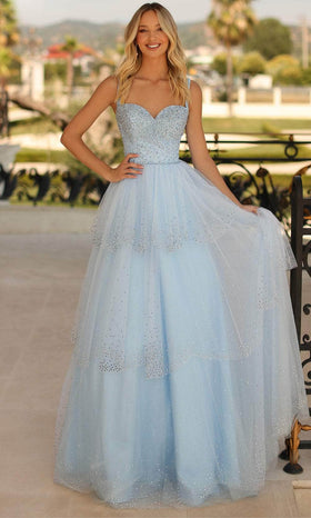 Clarisse 810591 A-Line Sweetheart Beaded Lace Floor-Length Tulle Dress