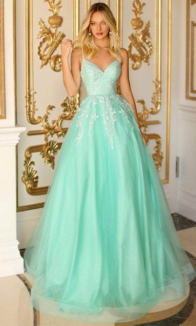 Clarisse 810600 Sweetheart Beaded Lace Floor-Length Tulle Dress