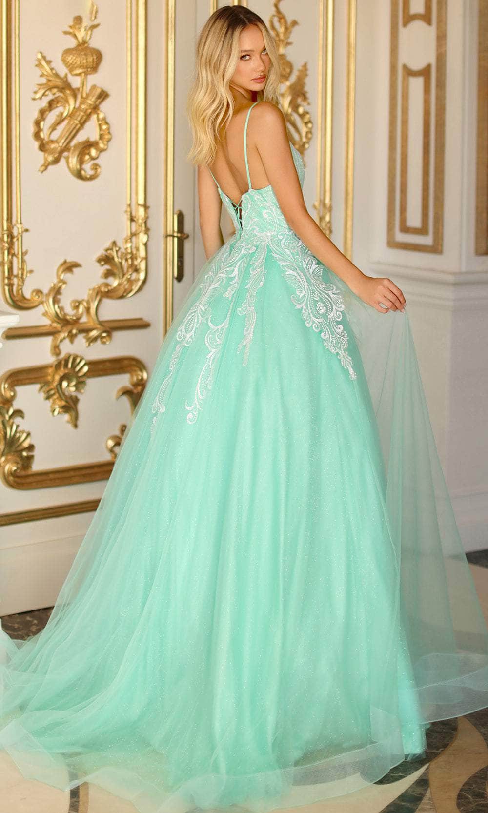 Clarisse 810600 Sweetheart Beaded Lace Floor-Length Tulle Dress