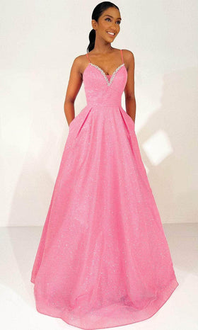 Clarisse 810635 V-Neck Beaded Lace Floor-Length Lace Dress