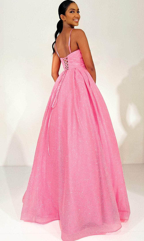 Clarisse 810635 V-Neck Beaded Lace Floor-Length Lace Dress