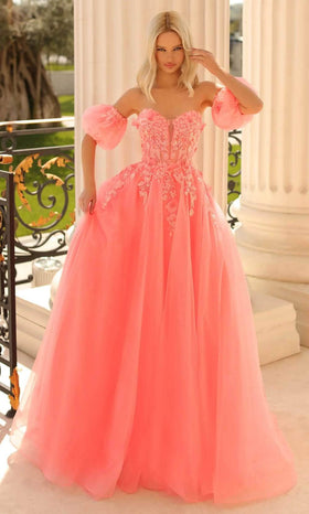 Clarisse 810721 A-Line Strapless Lace Corset Floor-Length Tulle Dress