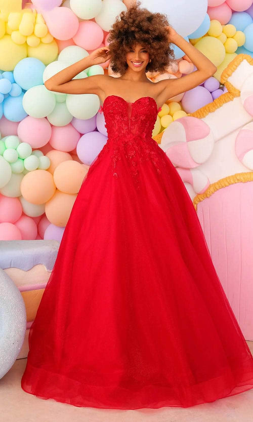 Clarisse 810721 - Applique Corset Prom Gown Special Occasion Dress 00 / Red