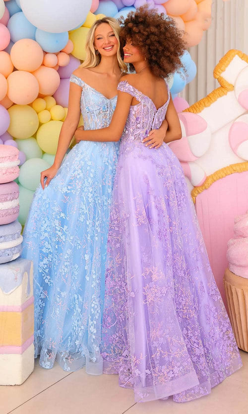 Clarisse 810787 - Floral Embroidered Prom Gown Special Occasion Dress 0 / Lilac