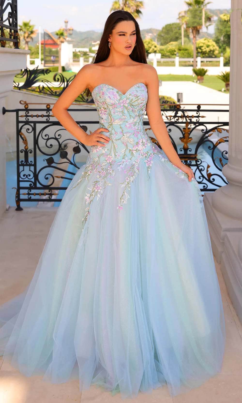 pastel formal dresses A-Line Strapless Lace Corset Floor-Length Tulle Dress 810971 by Clarisse Size:46 Regular 9 Outfit Trends From Designed for women who formal cocktail dresses