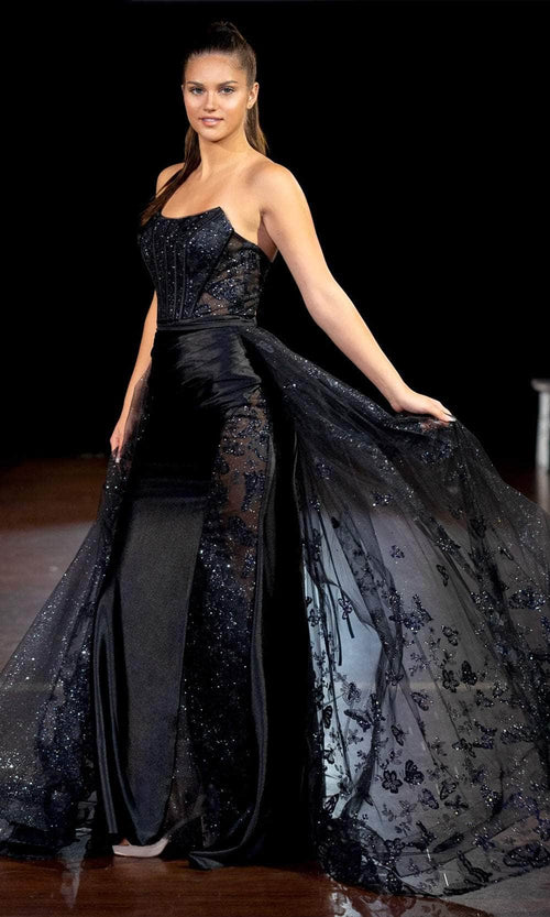 Clarisse 811146 Sheath Strapless Lace Corset Floor-Length Lace Dress