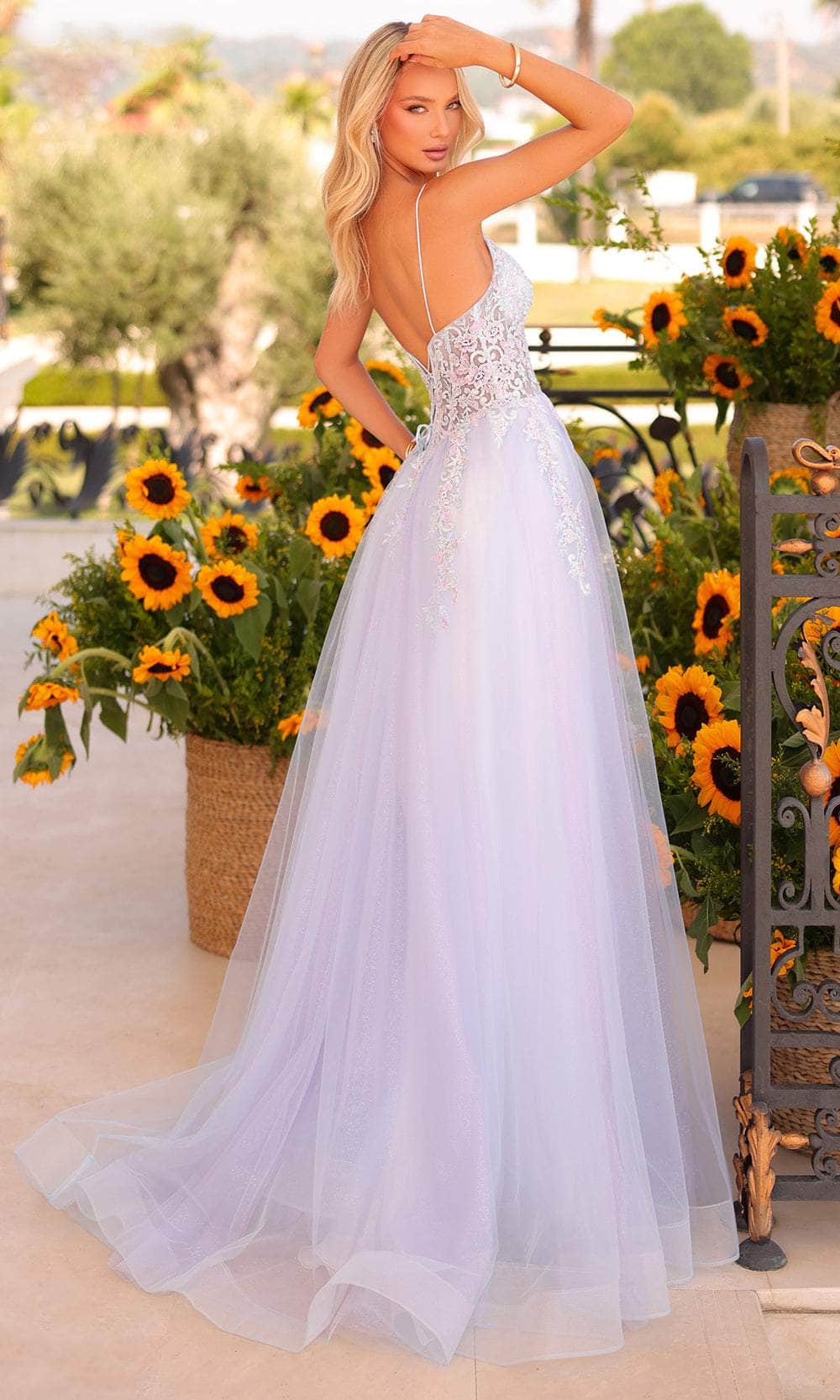 Clarisse 811152 Prom A-Line V-Neck Lace One-Of-A-Kind Floor-Length Lace Dress