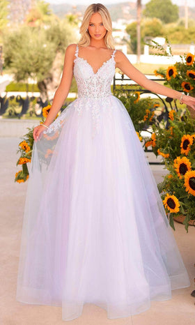 Clarisse 811152 Prom A-Line V-Neck Lace One-Of-A-Kind Floor-Length Lace Dress