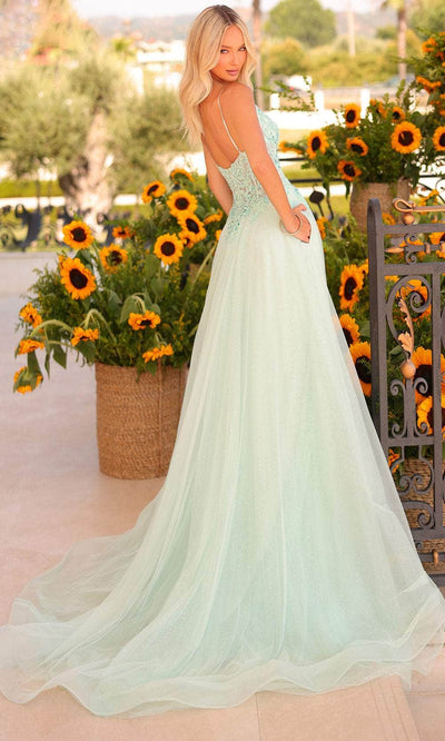 Clarisse 811154 Formal Prom A-Line V-Neck Lace Floor-Length Lace Dress