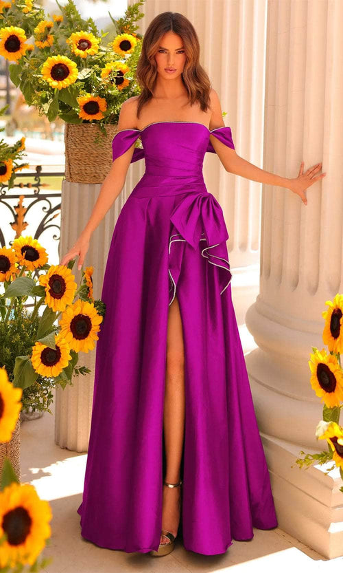 Clarisse 811166 - Off Shoulder Pleated Ballgown Evening Dresses