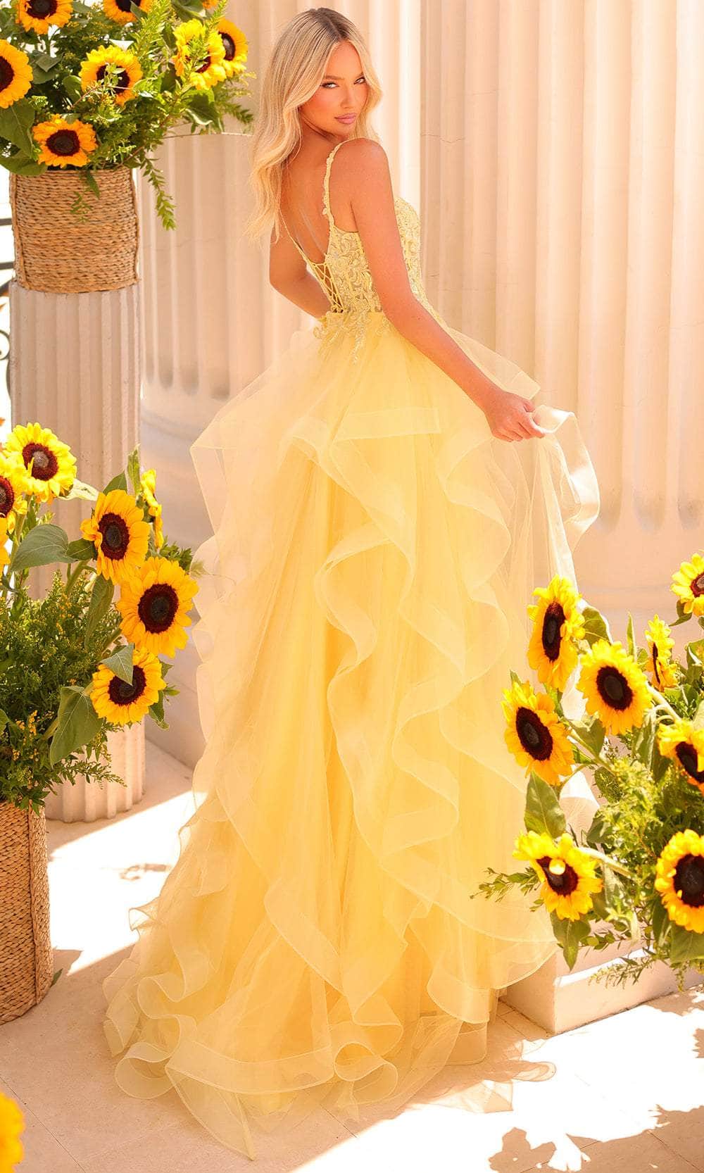 Clarisse 811191 Prom A-Line Illusion Beaded Floor-Length Lace Dress