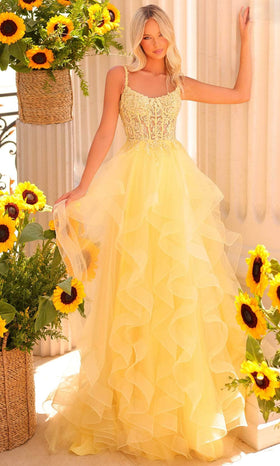 Clarisse 811191 Prom A-Line Illusion Beaded Floor-Length Lace Dress