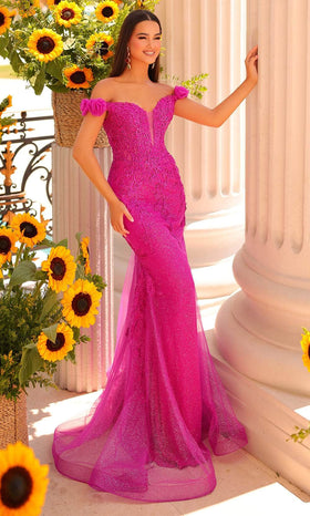 Clarisse 811221 Prom Sheath Off-Shoulder Lace Floor-Length Lace Dress