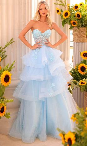 Clarisse 811227 A-Line Strapless Lace Open-Back One-Of-A-Kind Lace Dress