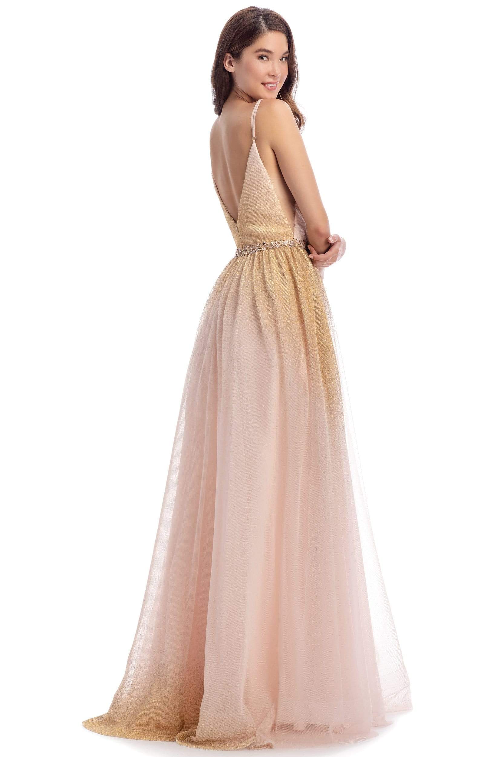 Clarisse 8121 A-Line Sweetheart Open-Back Floor-Length Blend Dress