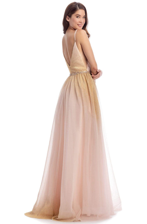Clarisse 8121 A-Line Sweetheart Open-Back Floor-Length Blend Dress