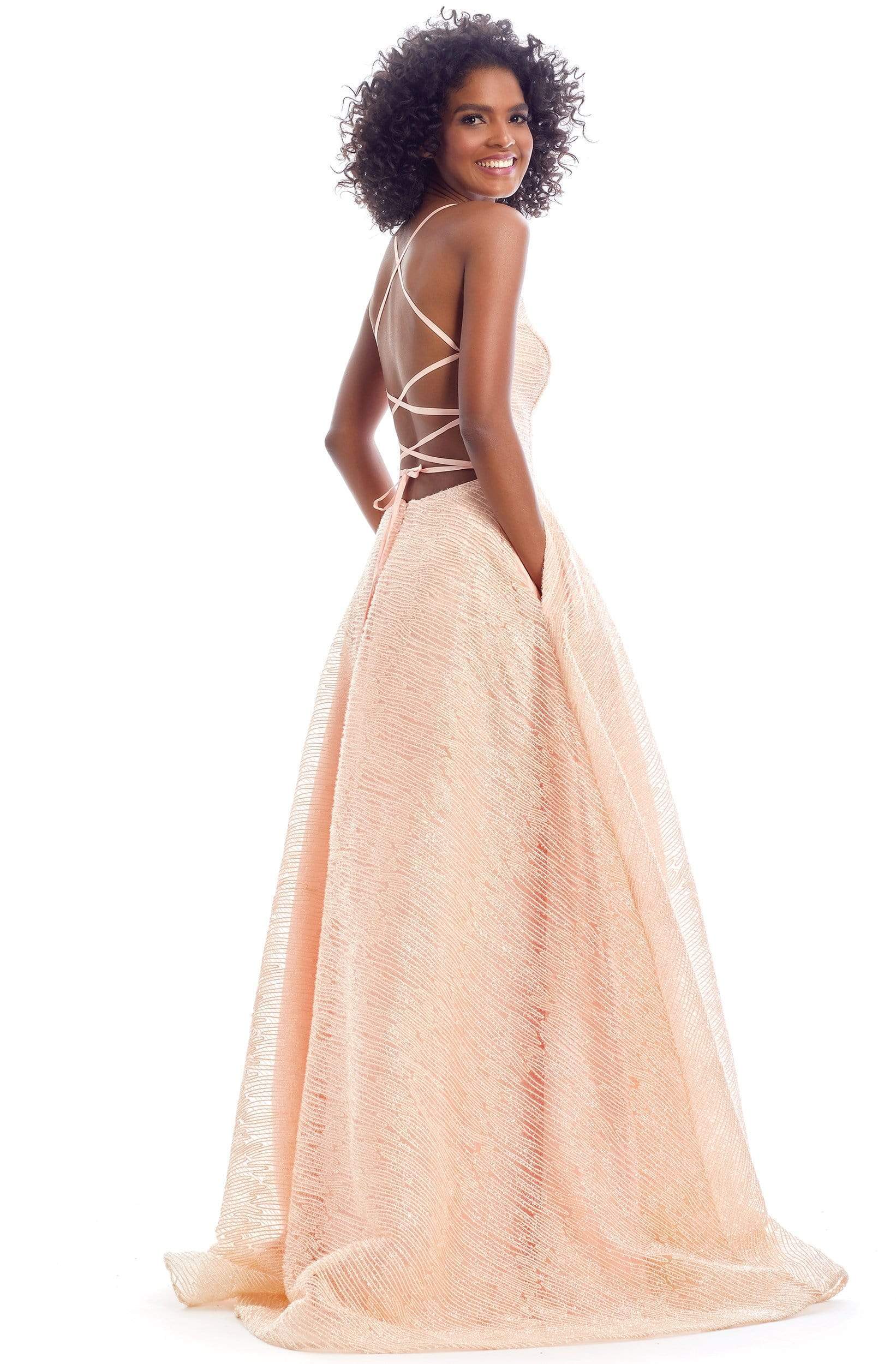 Clarisse 8122 A-Line Sweetheart Lace Open-Back Floor-Length Lace Dress