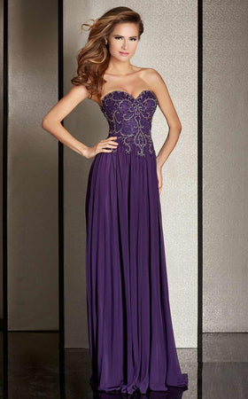 Clarisse M6229 Sheath Strapless Open-Back Floor-Length Blend Dress