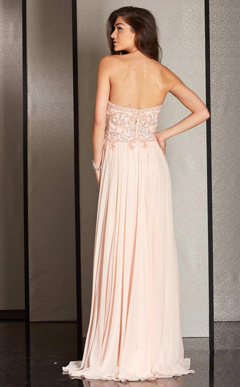 Clarisse M6229 Sheath Strapless Open-Back Floor-Length Blend Dress