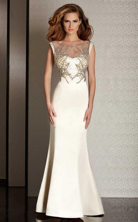 Clarisse M6231 Sweetheart Beaded Glitter Floor-Length Blend Dress