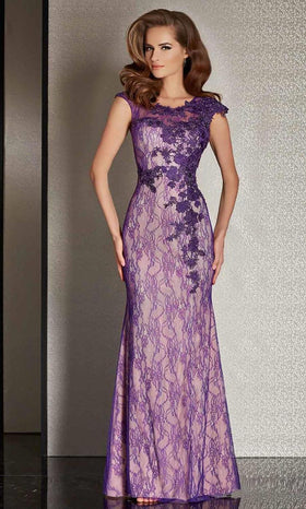 Clarisse M6236 Evening Formal Illusion Lace Floor-Length Lace Dress