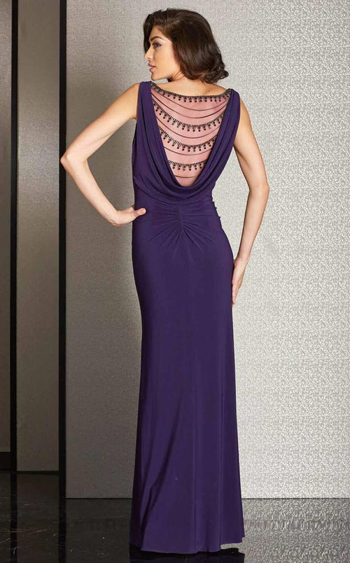 Clarisse M6252 Evening Sheath V-Neck Beaded One-Of-A-Kind Blend Dress