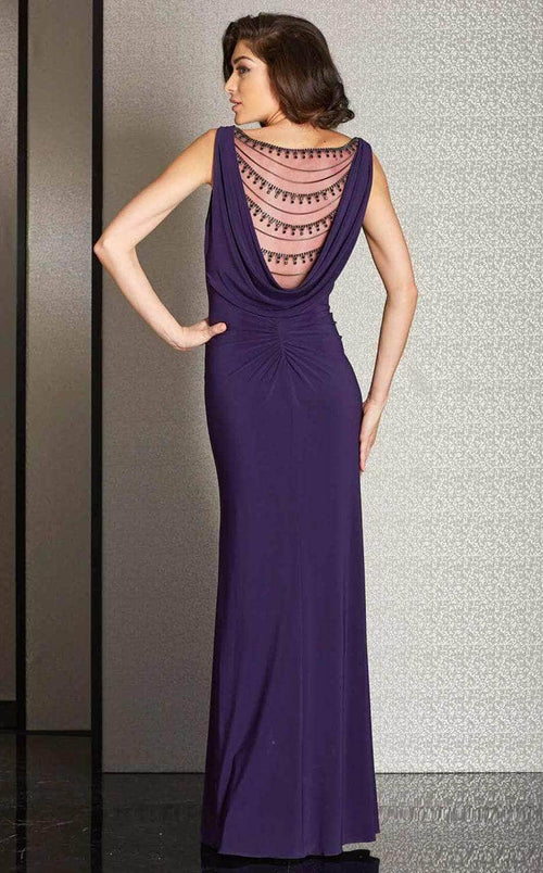 Clarisse M6252 Sheath V-Neck Beaded Glitter Blend Dress
