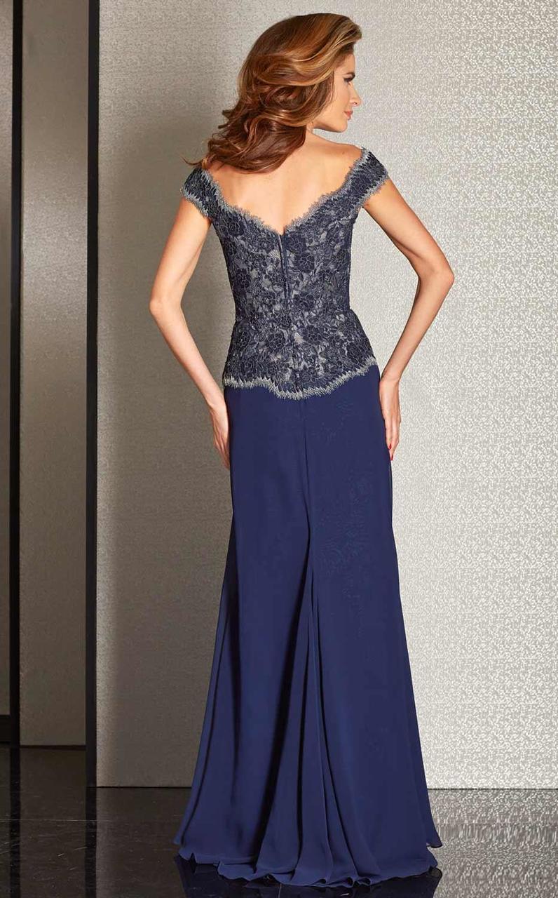 Clarisse M6254 Evening A-Line Off-Shoulder Lace Floor-Length Lace Dress