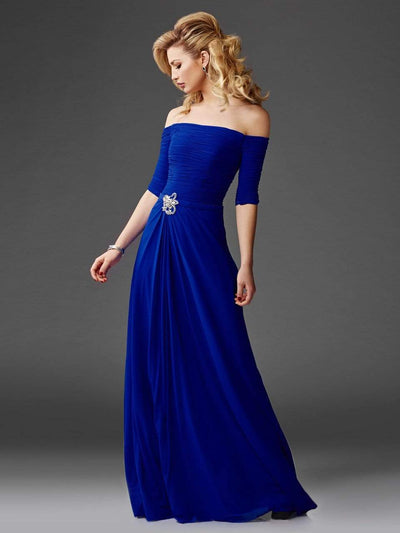 Clarisse - M6404 Quarter Sleeve Off-Shoulder Gown Special Occasion Dress