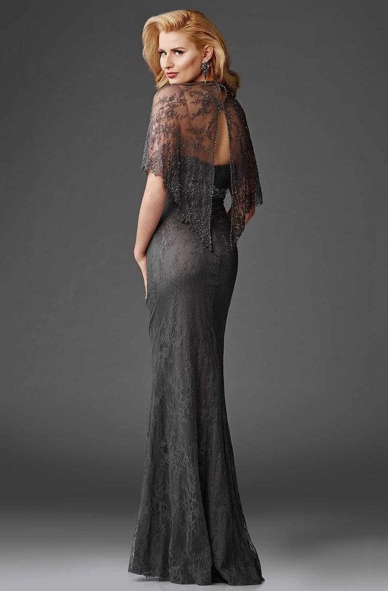 Clarisse M6435 Evening Sheath V-Neck Beaded Floor-Length Lace Dress